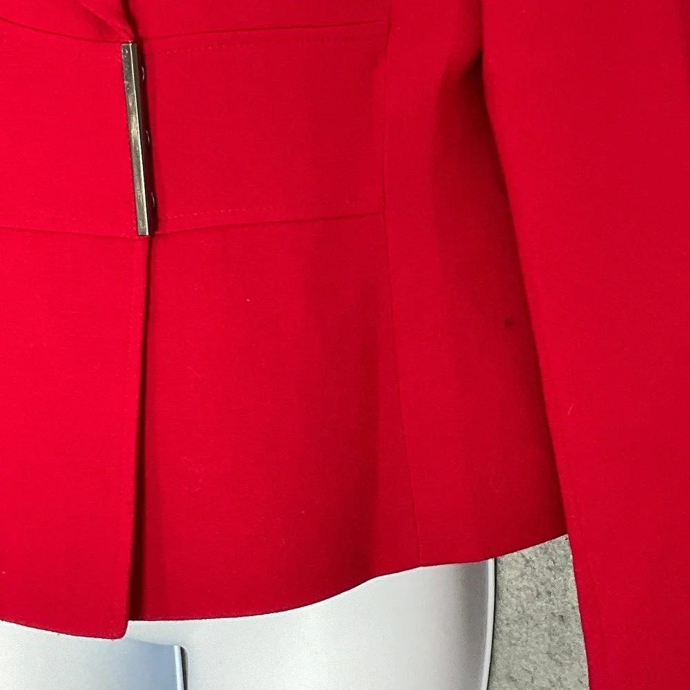 Calvin Klein Red Stretch Blazer Jacket Women's Size 6 Career Office - Picture 6 of 16